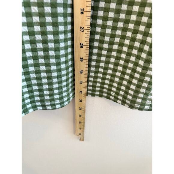 Madewell Jacquard Puff-Sleeve Preppy Mini Dress in Green Gingham Check Size XXS - Picture 8 of 8